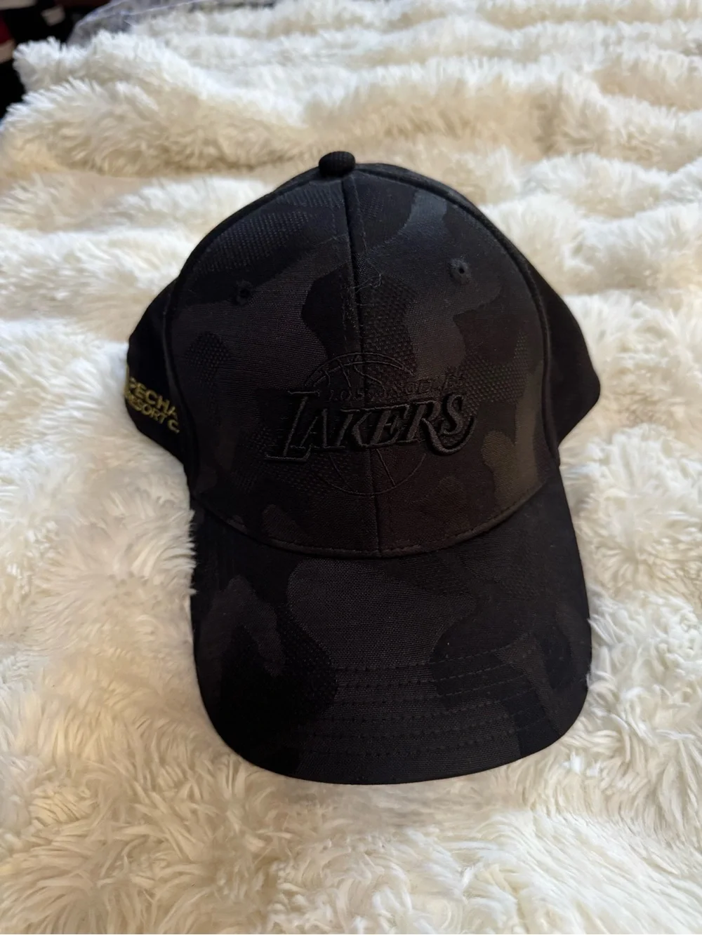 Lakers Black Camo Baseball Cap